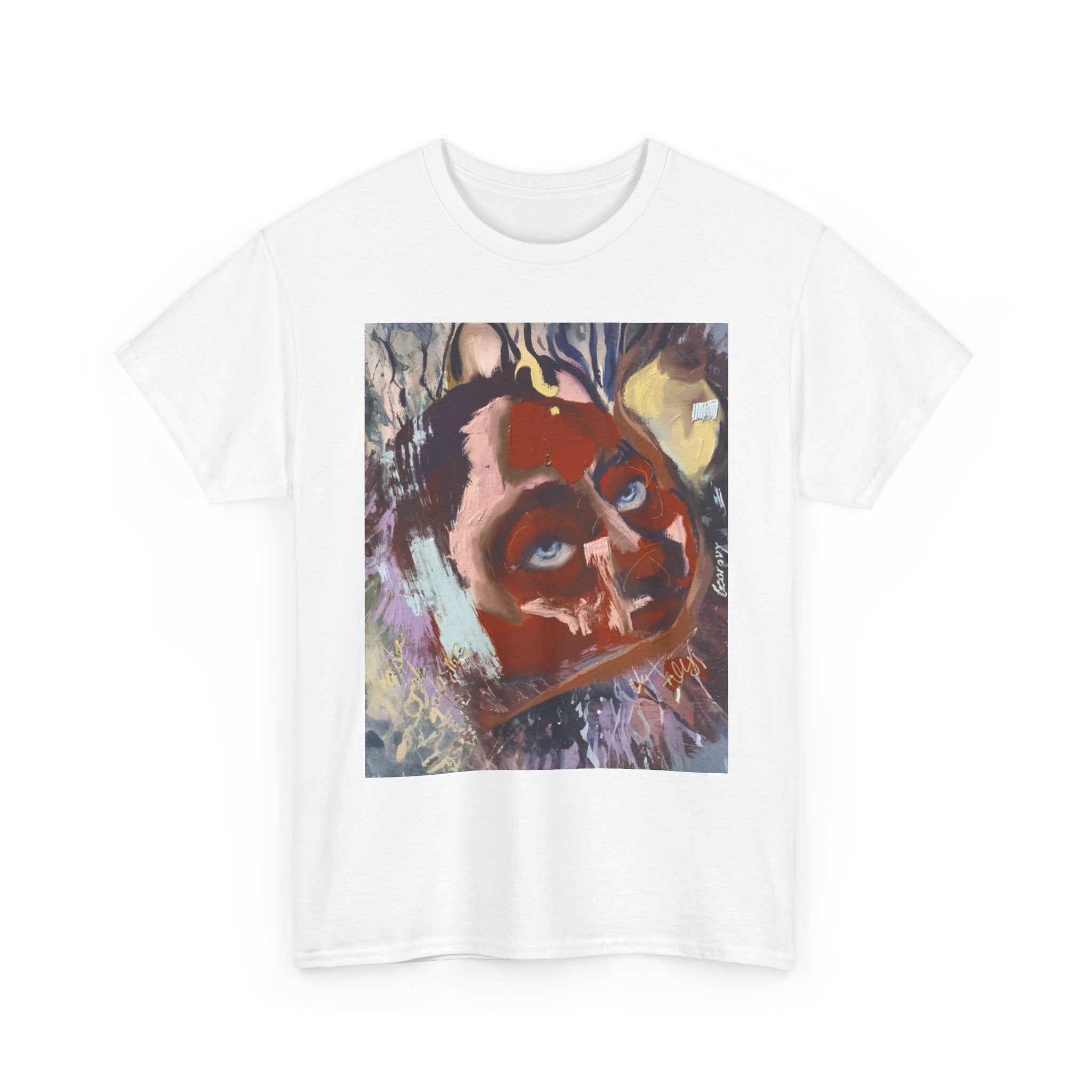 Artistic Unisex Heavy Cotton Tee, Unique graphic shirt, Trendy artwork t-shirt, Casual wear, Gift for art lovers, Streetwear style