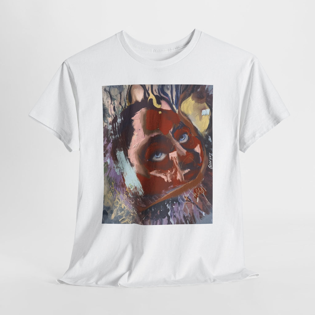 Artistic Unisex Heavy Cotton Tee, Unique graphic shirt, Trendy artwork t-shirt, Casual wear, Gift for art lovers, Streetwear style