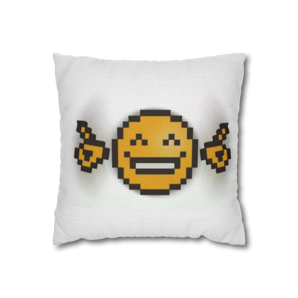Emoji Square Pillowcase, Fun Home Decor, Gift for Gamers, Retro Style Cushion Cover, Cozy Bedroom Accent, Whimsical Accent Pillow