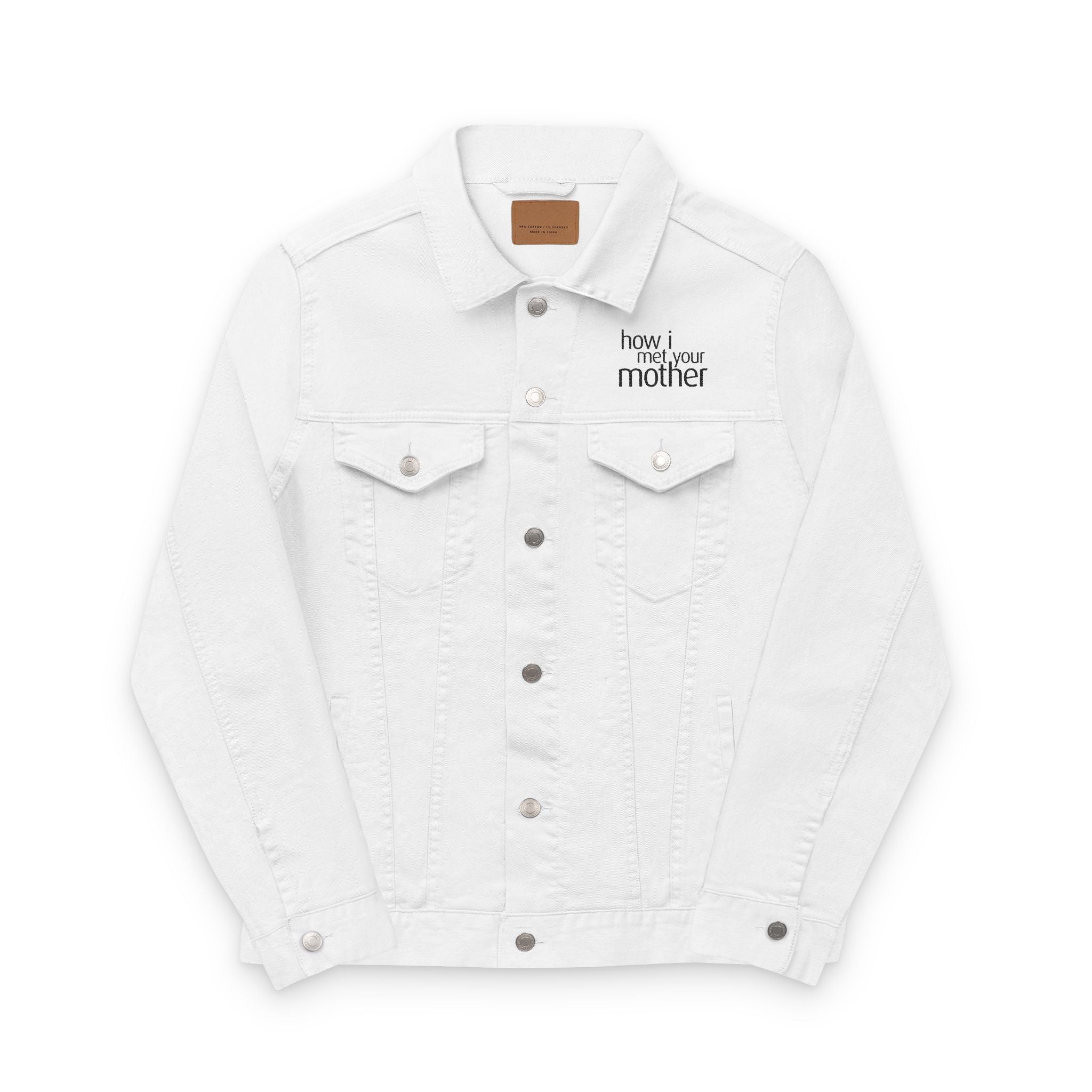 How I Met Your Mother Embroidered Unisex Denim Jacket - Perfect Gift for Moms, Stylish Layering Piece, Casual Wear, Personalized Jacket