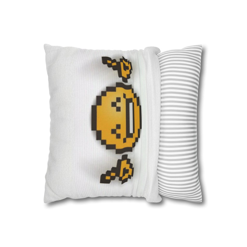 Emoji Square Pillowcase, Fun Home Decor, Gift for Gamers, Retro Style Cushion Cover, Cozy Bedroom Accent, Whimsical Accent Pillow
